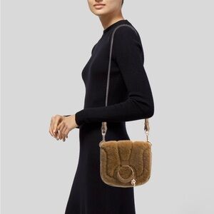 See By Chloe Brown leather fur Shoulder Bag